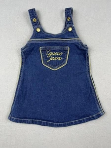 Vintage 90s 2000s Baby Guess Dress 3-6M Y2K Babycore Denim Jumper - Picture 1 of 9