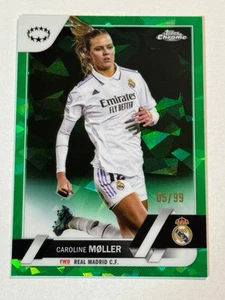 2022-23 Topps cromo UWCL zafiro verde refractor #77 Caroline Moller 05/99 - Imagen 1 de 2