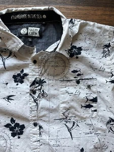 Men's Salty Crew Shirt Multicolor Button-Down 2XL Beach Outdoor Marlin Fish Sea - Picture 1 of 11