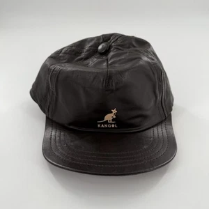 Kangol Hat Cap Genuine Leather Adjustable One Size Brown - Picture 1 of 8