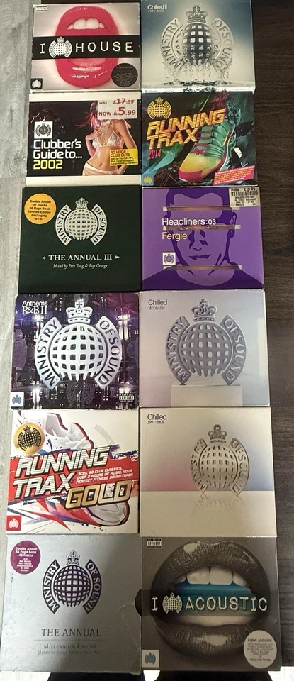 Ministry of Sound CD Album Lot x12 – Annuals, Chilled, Running Trax, Anthems. - Image 1 of 2
