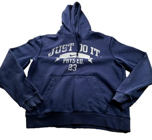 Nike Herren Just Do It Hoodie Gr. M Blau Swoosh Langarm Taschen Kordelzug - Bild 1 von 12