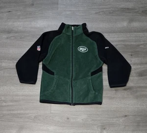 Jets Reebok NFL Fleece Full Zip Pullover New York Youth Medium Green Black - Picture 1 of 9