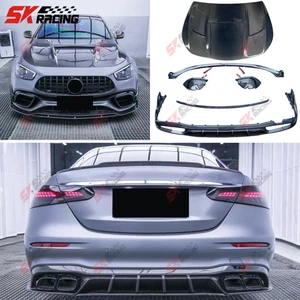 Carbon Fiber Front Rear Lip Wing Body Kits For Mercedes Benz E63 AMG S W213 21+ - Picture 1 of 45