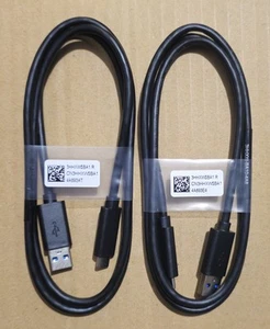 2 x Dell USB Type-C to USB ,Gen 2 , 3A, 1m Cable 3HHXW from Dell U2724, U2424H - Picture 1 of 2