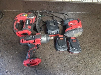 Lote de ferramentas Bauer - serra gabarito, chave de impacto, lixadeira, carregador e 2 baterias - Imagem 1 de 4