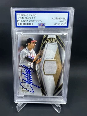 John Smoltz Signed 2022 Topps Tier One Relic Card 342/399 IP Auto PSA/DNA Braves - Image 1 of 2