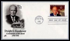 US FDC # 2513 25c Dwight D. Eisenhower Artcraft S.Cancel 1990, 9h084 - Picture 1 of 1