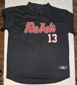 Camiseta deportiva de béisbol Nike Ole Miss Rebels Hayden Dunhurst réplica de botones completos grande  - Imagen 1 de 4