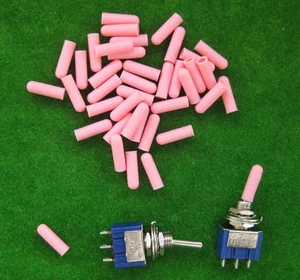 XPT03P 100pcs Miniature PINK Toggle Switch Covers NEW - Picture 1 of 1