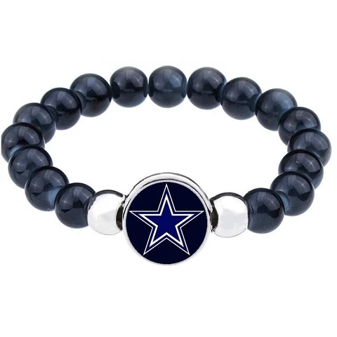 Dallas Cowboys Black Beaded Chain Bracelet Jewelry Gift Free Ship D1 Cover