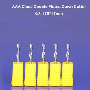 5 Stck. HQ Down Cut zwei Doppelflöte Spirale Linkshänder CNC Fräser Bits 3,175 mm × 17 mm - Bild 1 von 1