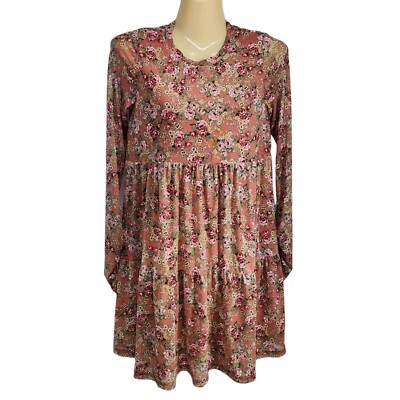 Vestido AFRM Campana Manga Larga Babydoll Floral Malla Para Mujer Talla XS Foto 1 de 4