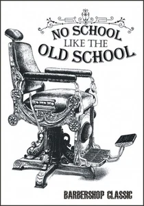TARGA VINTAGE "OLD SCHOOL CLASSIC HAIR CUT BARBER SHOP" ADVERTISING,POSTER PLATE - Picture 1 of 2