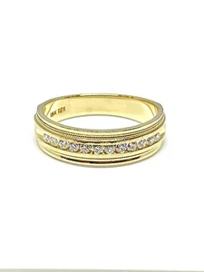 Belle alliance en or jaune 18 carats serti de diamants T 70 ajustable - Picture 1 of 8