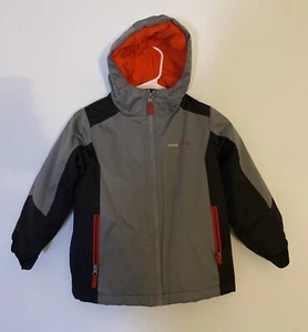 Swiss Tech Jacket Coat Youth Boys Size XS 4/5 Gray Black Hooded Full Zip JT-206 - Picture 1 of 11