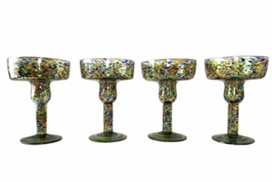 Gesprenkelte Martini Gläser buntes Konfetti mundgeblasen 4er Set -6,6”X4,8” 12oz - Bild 1 von 12