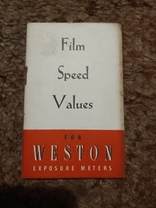Livret Valeurs de Vitesse de Film pour Exposomètre Weston - Photo 1/2