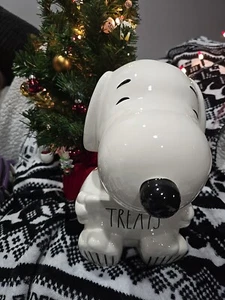 Rae Dunn Peanuts Large Snoopy Cookie/Dog Treats Jar NEW RARE - Picture 1 of 12