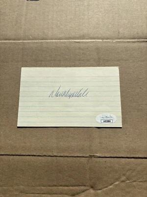 Don Drysdale Signed 3x5 Index Card JSA COA Dodgers Hall Of Fame - Image 1 of 3