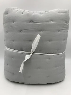 Pottery Barn Lyocell Tencel Tufted Quilt King Cal King Gray Mist #9913 - Image 1 of 4