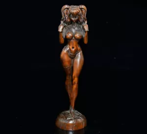 82g Natural wood carving.boxwood.Hand-carved.Exquisite beauty girl.statues s150 - Picture 1 of 9
