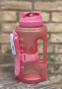 MAINSTAYS 74-oz Large Plastic Water Drink Bottle w/Accessory Bag • Pink - Picture 1 of 12