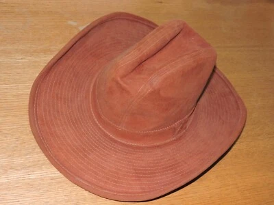 Sombrero estilo occidental de cuero gamuza sintética de colección para hombre SIN MARCA, hecho en EE. UU. Talla S Foto 1 de 4