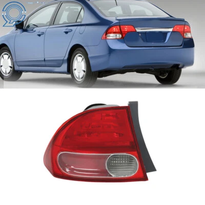 Driver Left Side Tail Light Fit For 2006-2008 Honda Civic Halogen Back Lamp Rear Foto 1 de 4