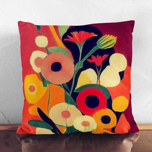 Cojín regordete flores únicas abstractas n.º 1 funda de almohada rellena - Imagen 1 de 3