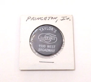 1 Cent - Black Token - Food Stamp Credit - Princeton, IN - Taylor's Super Valu - Picture 1 of 2