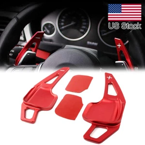 2pcs Red Aluminum Steering Wheel Paddle Shifter Extension Cover For BMW F22 F30 - Picture 1 of 10