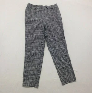 Cleo Women's Size 8 Black White Plaid Stretch High Rise Tapered Leg Ankle Pants - Picture 1 of 5
