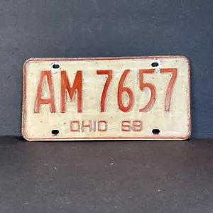 TARGA AUTO D'EPOCA SCADUTA OHIO 1968 AM 7657 CHEVY FORD DODGE - Foto 1 di 7