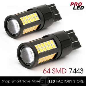 2X 7443 7440 Amarillo Amarillo Amarillo Señal de Giro Intermitente Esquina Bombillas LED - Imagen 1 de 8