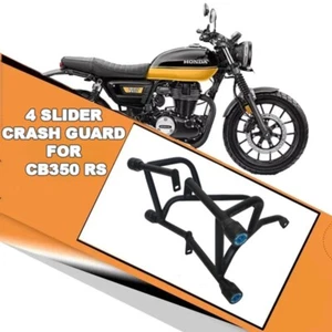 "CRASH GUARD WITH SLIDER, BLACK" FIT FOR HONDA CB350 RS - Picture 1 of 9