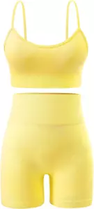 Workout Sets for Women 2 Piece Outfits Gym Shorts Women High Waisted with Adjust - Picture 1 of 12