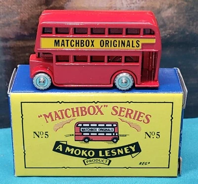 Matchbox Series No 5 A Moko Lesney Double Decker Bus  1988 Original Box Collect - Image 1 of 4