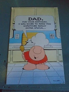 Vintage Ziggy Grußkarte Papa Geburtstag Koch Löffel amerikanischer Gruß Thomas Wilson - Bild 1 von 5