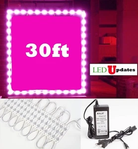 LEDUPDATES 30ft Super Bright STOREFRONT LED LIGHT Magenta Pink + UL 12v power - Picture 1 of 12