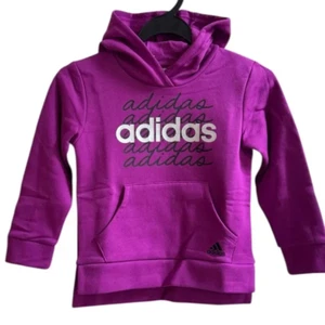 Adidas GIrls Gradient Fleece Sweatshirt Retails $40 NEW Sonic Fuschia - Picture 1 of 7