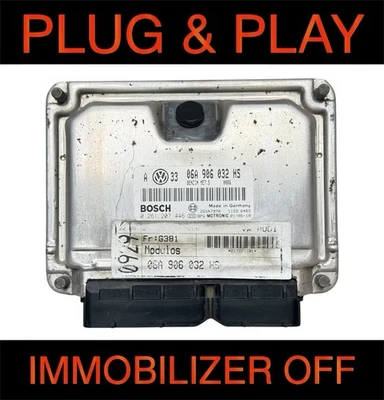 2002 2003 2004 Volkswagen Golf GTI 1.8T Engine Computer 06A906032HS PROGRAMMED - Image 1 of 4