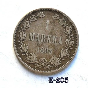 1893 Finland 1 Markka Silver (E205) FREE SHIPPING - Bild 1 von 2