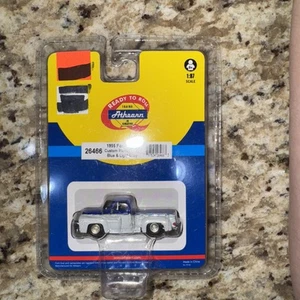 NEW-Athrean 1955 Ford F-100 Custom Pickup Blue & Light Grey HO Scale 26466 - Picture 1 of 5