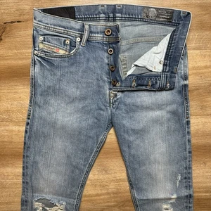 Diesel Jeans Men 29x32 Blue Tepphar Slim Carrot Fit Stretch Distressed 084XT - Picture 1 of 13