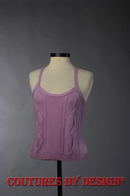 St John Knits Cachemira Cable Correa Espagueti Tanque, Top, Shell Lila Talla 6 Nuevo con Etiquetas Foto 1 de 2