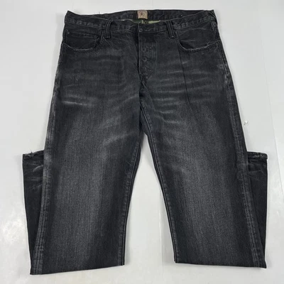 Prps Jeans Mens 38 x 33 Black Japanese Regular Straight Biker Whiskered Denim - Image 1 of 4