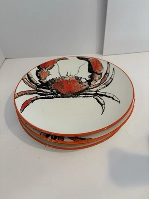 4 platos de ensalada/aperitivo Williams Sonoma 2011 para hervir mariscos cangrejo 8,75" Foto 1 de 4