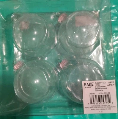 Make Market 4 adornos navideños redondos de vidrio transparente para manualidades marca Michael’s Foto 1 de 4