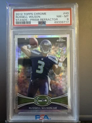 Topps Chrome Russell Wilson Prism Refractor 2012 PSA 9 como nuevo novato/216 Foto 1 de 4